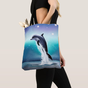 Dolphin Jumping In the Ocean Tote Bag