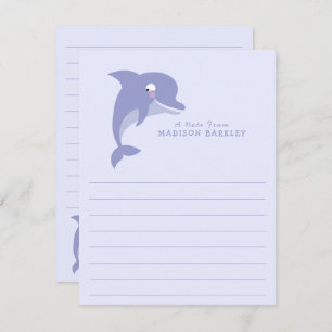 Dolphin Kid's Cute Flat Stationary Cards