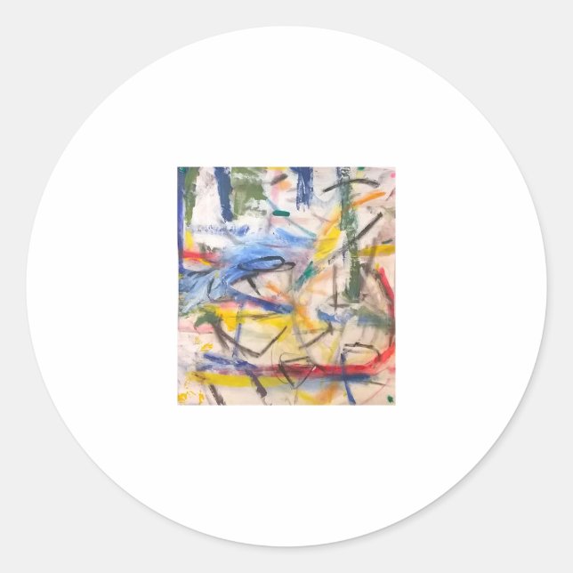 Dolphin Lagoon Abstract Jeff Hankamer Artjunkhaus  Classic Round Sticker (Front)