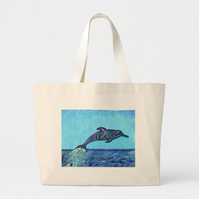Dolphin leap large tote bag (Front)