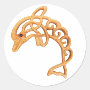 Dolphin Leaping Celtic Knot Classic Round Sticker