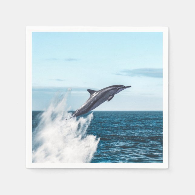Dolphin leaping out of the ocean napkin (Front)