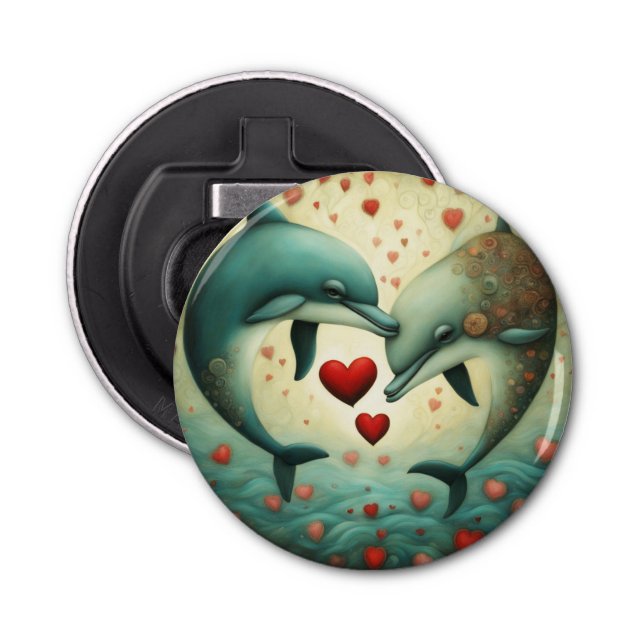 Dolphin Love 2 Bottle Opener (Front)