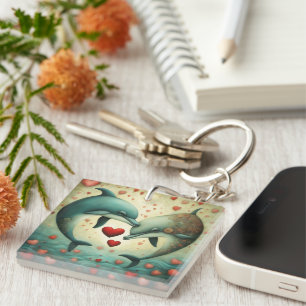 Dolphin Love 2 Key Ring