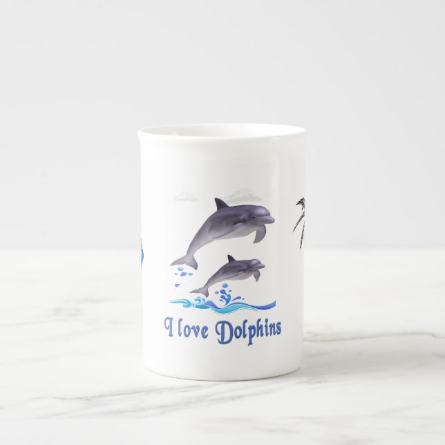 Dolphin Love Bone China Mug (Front)