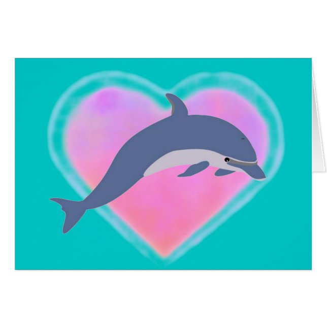 Dolphin Love card (Front Horizontal)