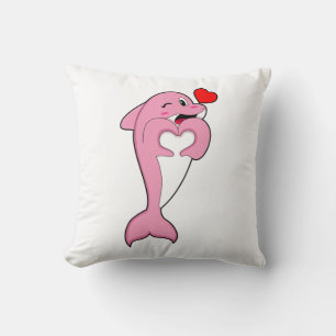 Dolphin Love Heart Cushion