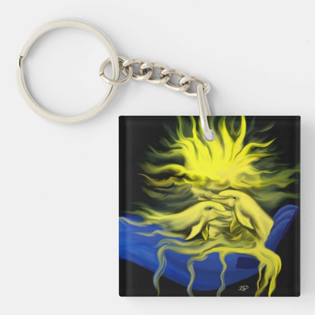 Dolphin Love Key Ring (Front)