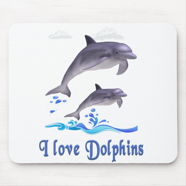 Dolphin Love Mouse Pad (Front)