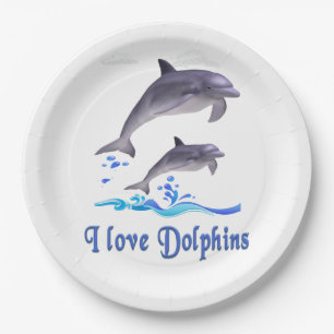Dolphin Love Paper Plate