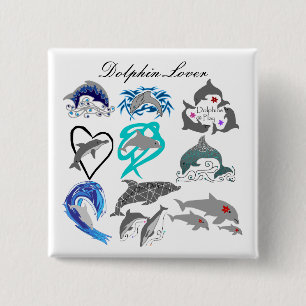 Dolphin lover button