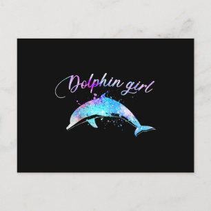 Dolphin Lover Gift Galaxy Dolphin Girl Postcard