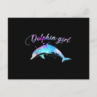 Dolphin Lover Gift| Galaxy Dolphin Girl Postcard