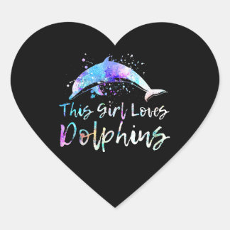 dolphin lover gift this girl loves dolphins heart sticker