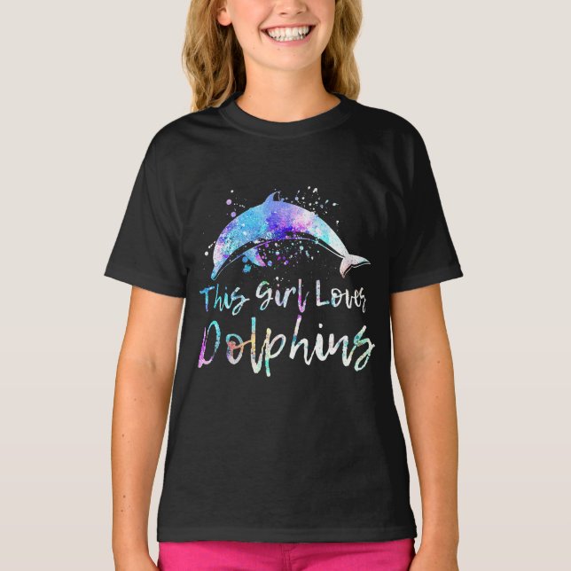 dolphin lover gift this girl loves dolphins T-Shirt (Front)