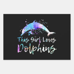 dolphin lover gift this girl loves dolphins women wrapping paper sheet