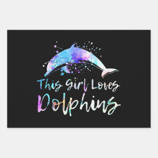 dolphin lover gift this girl loves dolphins wrapping paper sheet