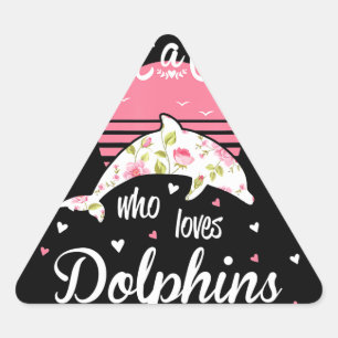 Dolphin Lover    just a girl who loves dolphins Triangle Sticker
