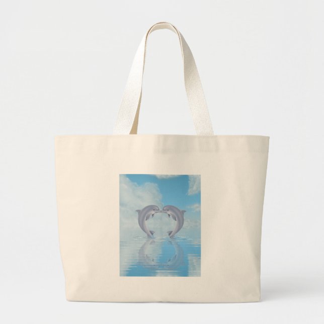 Dolphin Lovers Gift Ideas Large Tote Bag (Front)