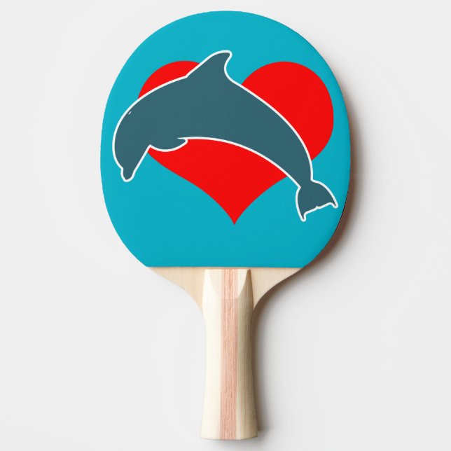 Dolphin Luv Ping Pong Paddle (Front)