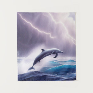 Dolphin Magic in a Stormy Sea: A Captivating Scene Tapestry