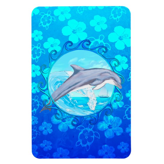 Dolphin Maori Sun Magnet (Vertical)