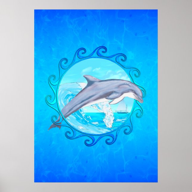 Dolphin Maori Sun Poster (Front)