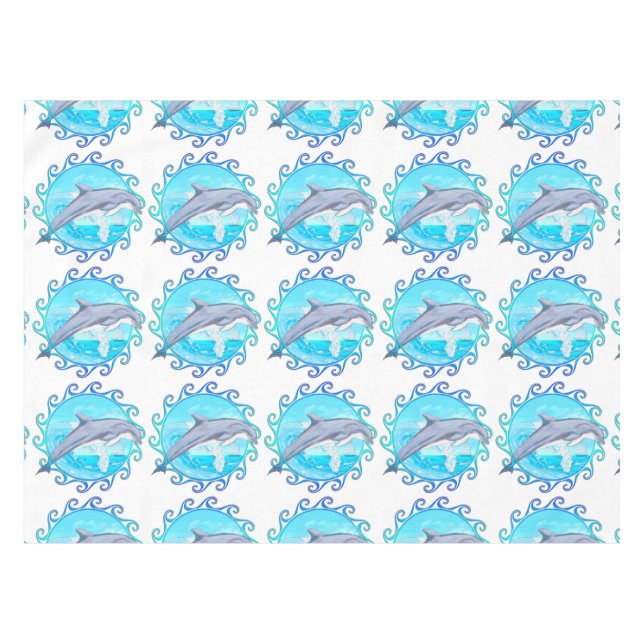 Dolphin Maori Sun Tablecloth (Front (Horizontal))