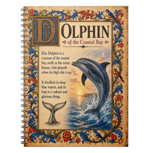 Dolphin, Mediaeval Bestiary Art Notebook
