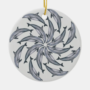 Dolphin Melamine Plate Ceramic Ornament