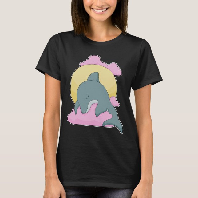 Dolphin Moon Clouds T-Shirt (Front)
