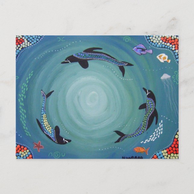 Dolphin Moon Postcard (Front)