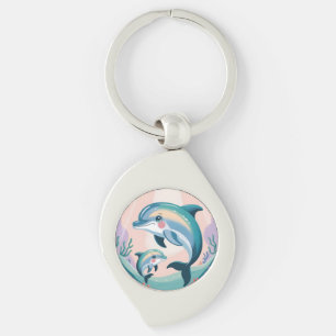 Dolphin Mum and Baby Key Ring