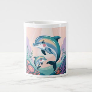 Dolphin Mum and Baby Large Coffee Mug
