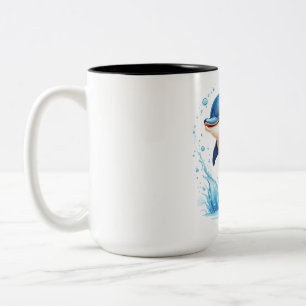 dolphin, nature, water pictures Two-Tone coffee mug