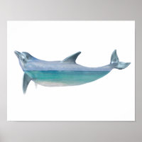 Dolphin Ocean  Double Exposure Poster