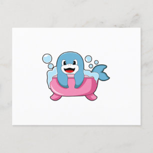 Dolphin on Bathtub Postcard