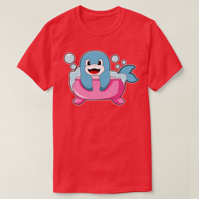 Dolphin on Bathtub T-Shirt (Design Front)