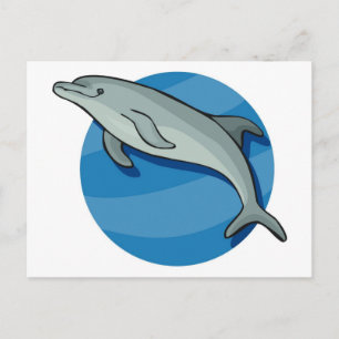 Dolphin on Blue Postcard
