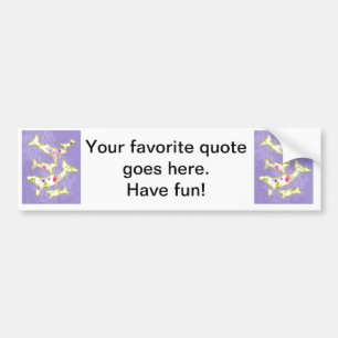 Dolphin on plain violet background. bumper sticker