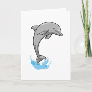 Dolphin over Water Card