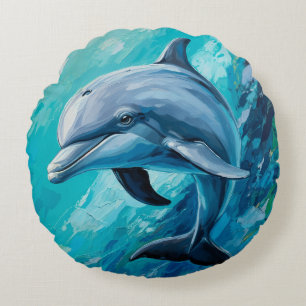 dolphin paint textured cushion