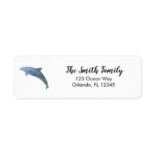 Dolphin Painting Coastal Return Address Label