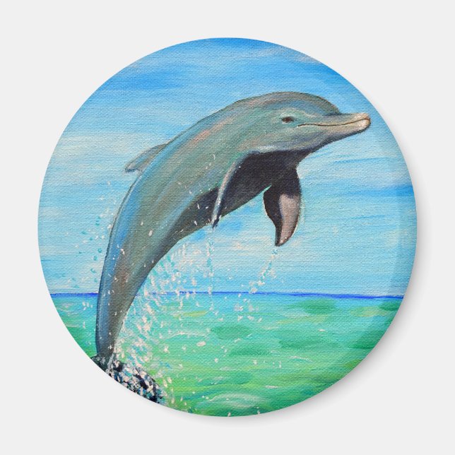 Dolphin Painting Magnet (Front)
