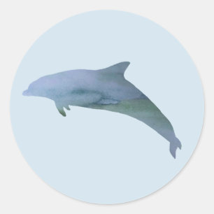 Dolphin Painting Ocean Party Thank You Stickers