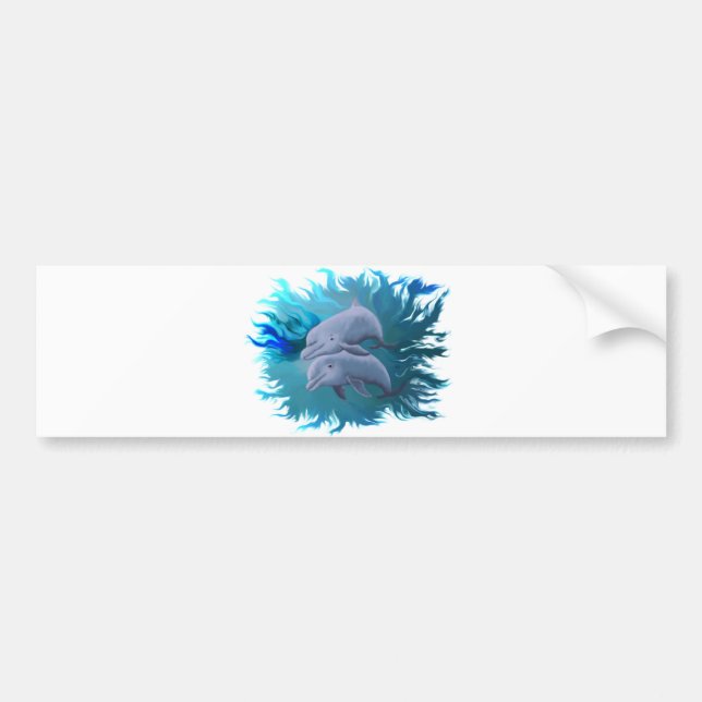 dolphin pair bumper sticker (Front)