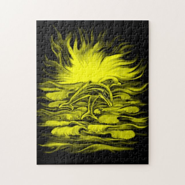 Dolphin pair in the Sunshine Jigsaw Puzzle (Vertical)