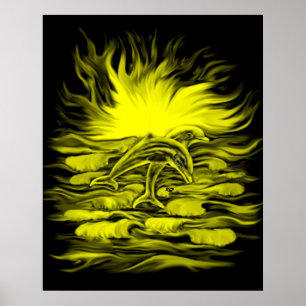 Dolphin pair in the Sunshine Poster