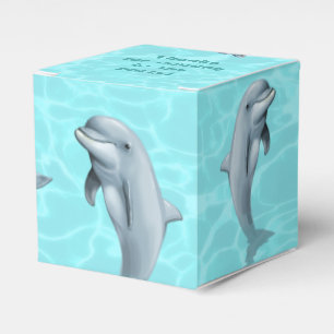 Dolphin Party Favour Box Sea Green With Text