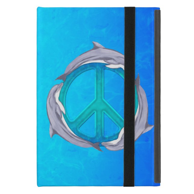 Dolphin Peace Cover For iPad Mini (Front Closed)